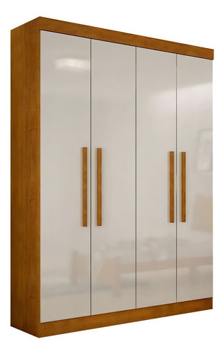 Guarda-roupa Solteiro Rufato Malibu 4 Pt Imbuia e Off White