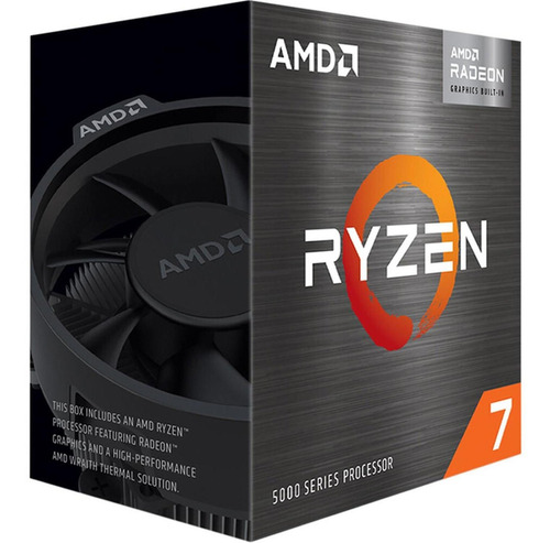 Procesador AMD Ryzen 7 5700G 100-100000263BOX de 8 núcleos y 3.8GHz de frecuencia base con gráfica integrada