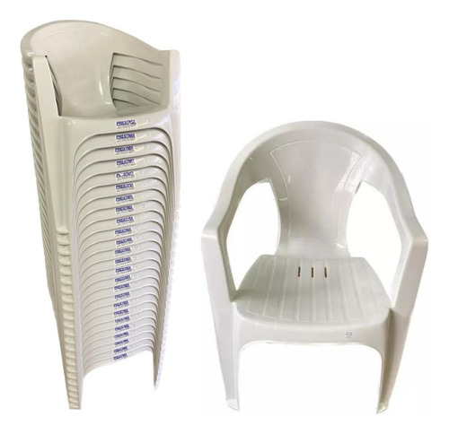 Kit C/ 10 Cadeiras Poltronas Plastico C/ Braço Buffet Bar