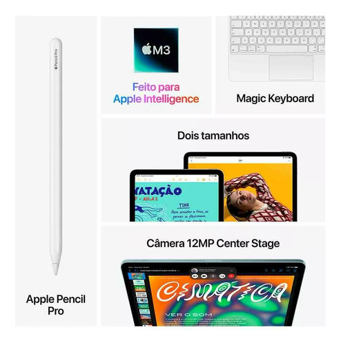 Ipad Air 11 128gb M3 Wi-fi Cinza Espacial C/ Nota Fiscal Cinza-escuro