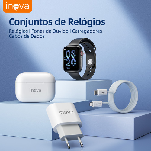 Relogio Smart Watch Fone Sem Fio 4 Em 1 Conjunto De Present