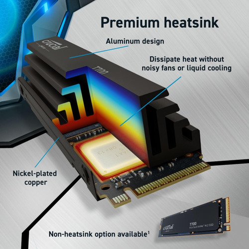 Crucial T700 4tb Gen5 Nvme M.2 Ssd Con Disipador
