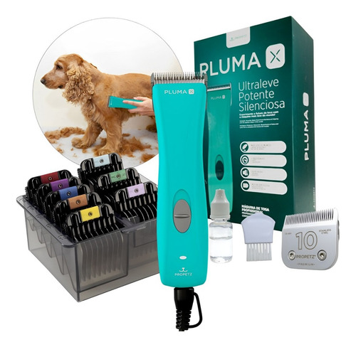 Kit Maquina Tosa Pluma + 8 Adaptadores Profissional Propetz