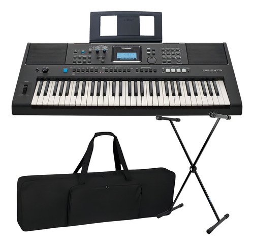 Teclado musical Yamaha PSR E473 61 teclas negro 220V