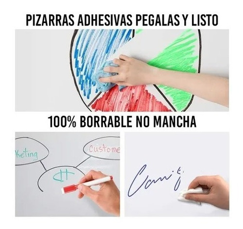 Pizarra Pizarrón Blanco Autoadhesivo Para Marcador 100*70 Blanco