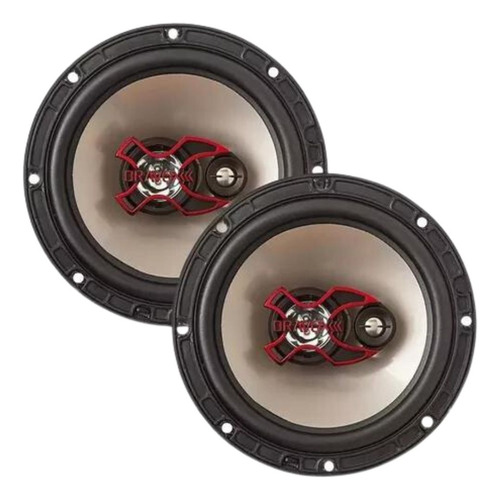 Alto Falante Bravox 6 Polegadas Triaxial B3x60x 100wrms Par Cor Preto