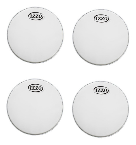Pele P/ Surdo Batedeira Leitosa Grossa 18 Polegadas Izzo Kit Com 4