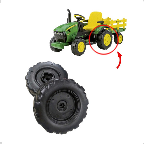 2 Rodas Traseiras Trator Elétrico John Deere Peg Pérego