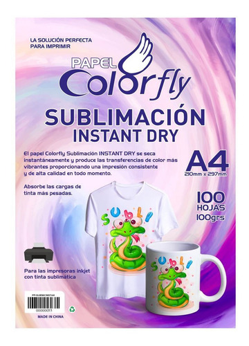 Pack X2 Papel Sublimación Secado Instantáneo A4 100h Disersh