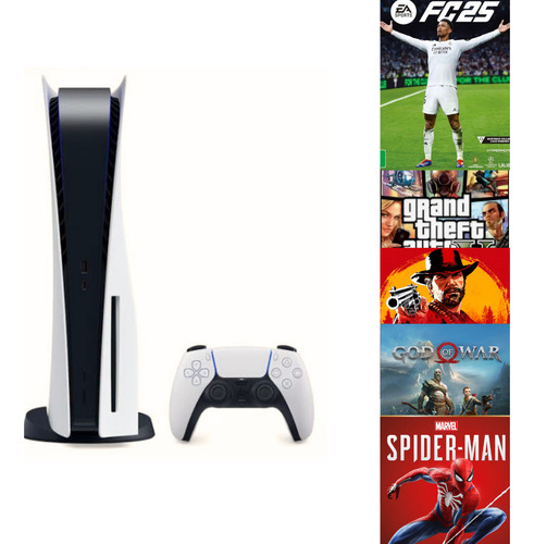 Playstation 5 Ps5 Slim Midia Fisica E + Um Jogo Fc25 Fifa 25/gta 5/ Red Dead Redemption 2/ Spider Man/god Of War