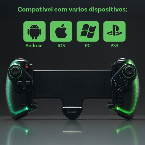 Controle Ipega Gamer Bluetooth Para Celular Android Ios Led