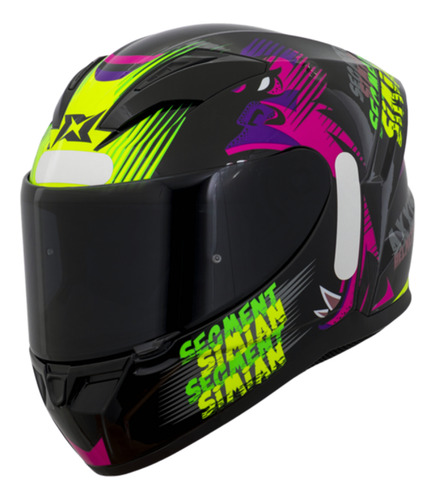 Capacete Axxis Segment Simian B13 - Preto E Rosa