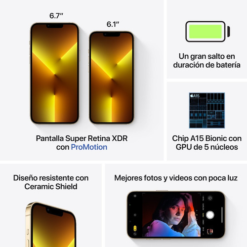 iPhone 13 Pro Max 128 GB oro - Excelente (Reacondicionado)