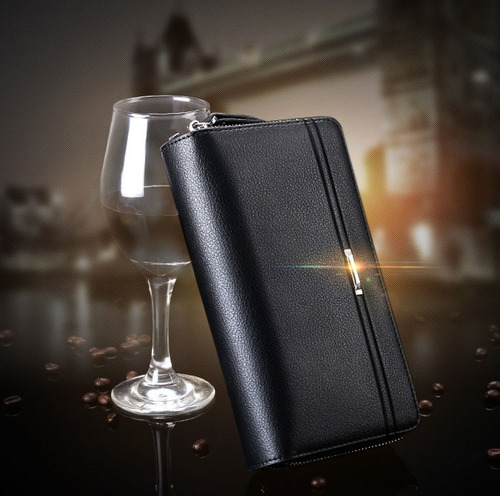 Cartera De Mano Larga Multifuncional Para Hombre, Tarjeteros