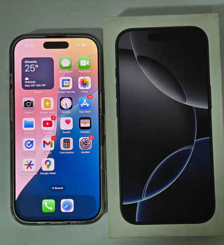 Apple Iphone 16 Pro (128 Gb) - Preto Titânio-preto (Usado)