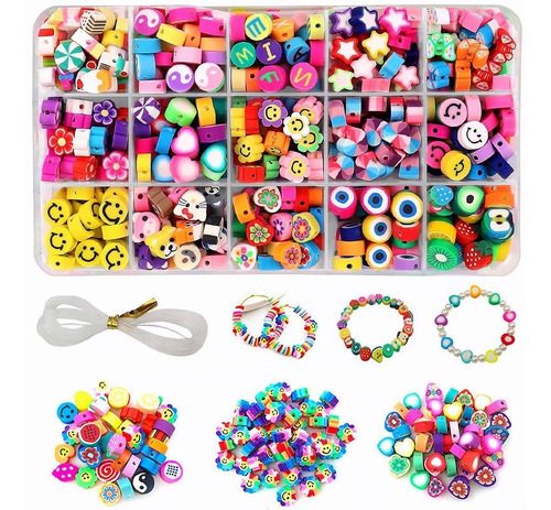 990pcs Arcillo Coloridas Pulseras Kits Abalorios Fabricación
