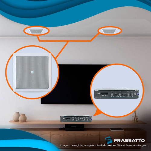 Kit Som Ambiente Embutir Gesso Bluetooth + 12 Arandelas Jbl
