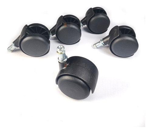 Rodizio 5 Unidade Pp Comum Para Cadeira Escritório Secr 50mm Cor Das Rodas Preto