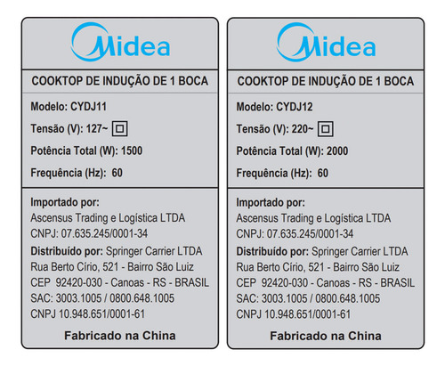 Cooktop 1 Boca Indução Portátil Even Pro Midea