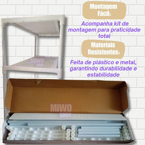 Estante Rack Multiuso Organizador Lavanderia Banheiro Chão