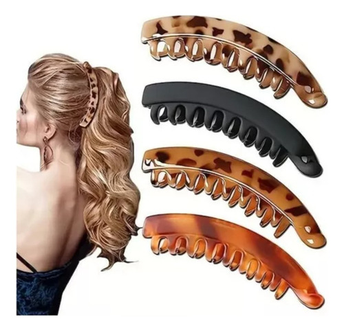 Li 4 Peças De Grampos De Cabelo Grandes De Banana Da Moda