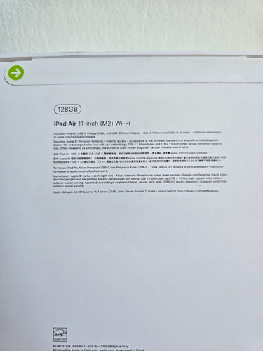Apple Ipad Air M2 128gb Spacegrey Cinza-espacial