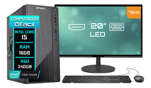 Computador Completo H61 Intel Core I5 2ª 16gb Ssd 240gb