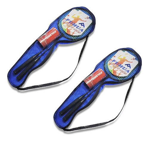 Kit 4un Raquete De Badminton Ultralight 4 Petecas Raqueteira