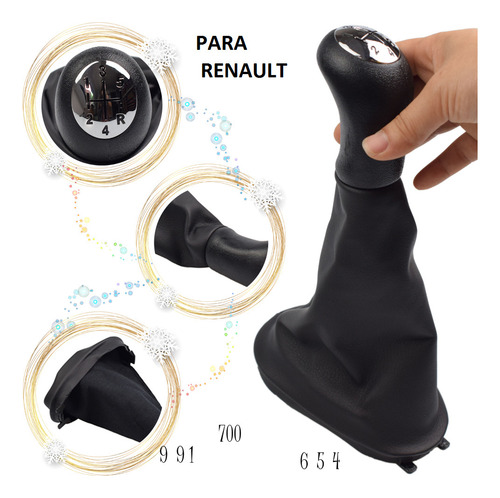 Perilla De Cambios Con Funda Para Renault Logan Sandero