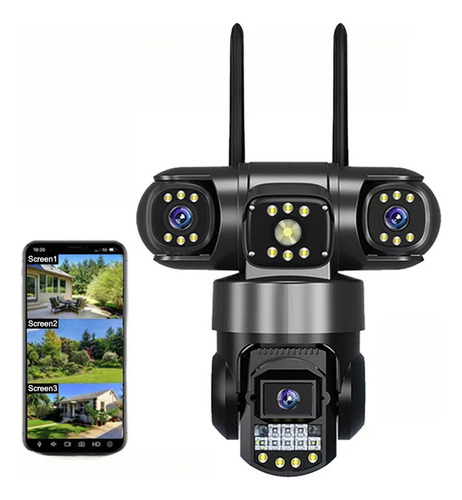 Câmera Ptz Wifi De 15 Mp Com Três Lentes, Três Telas, V380