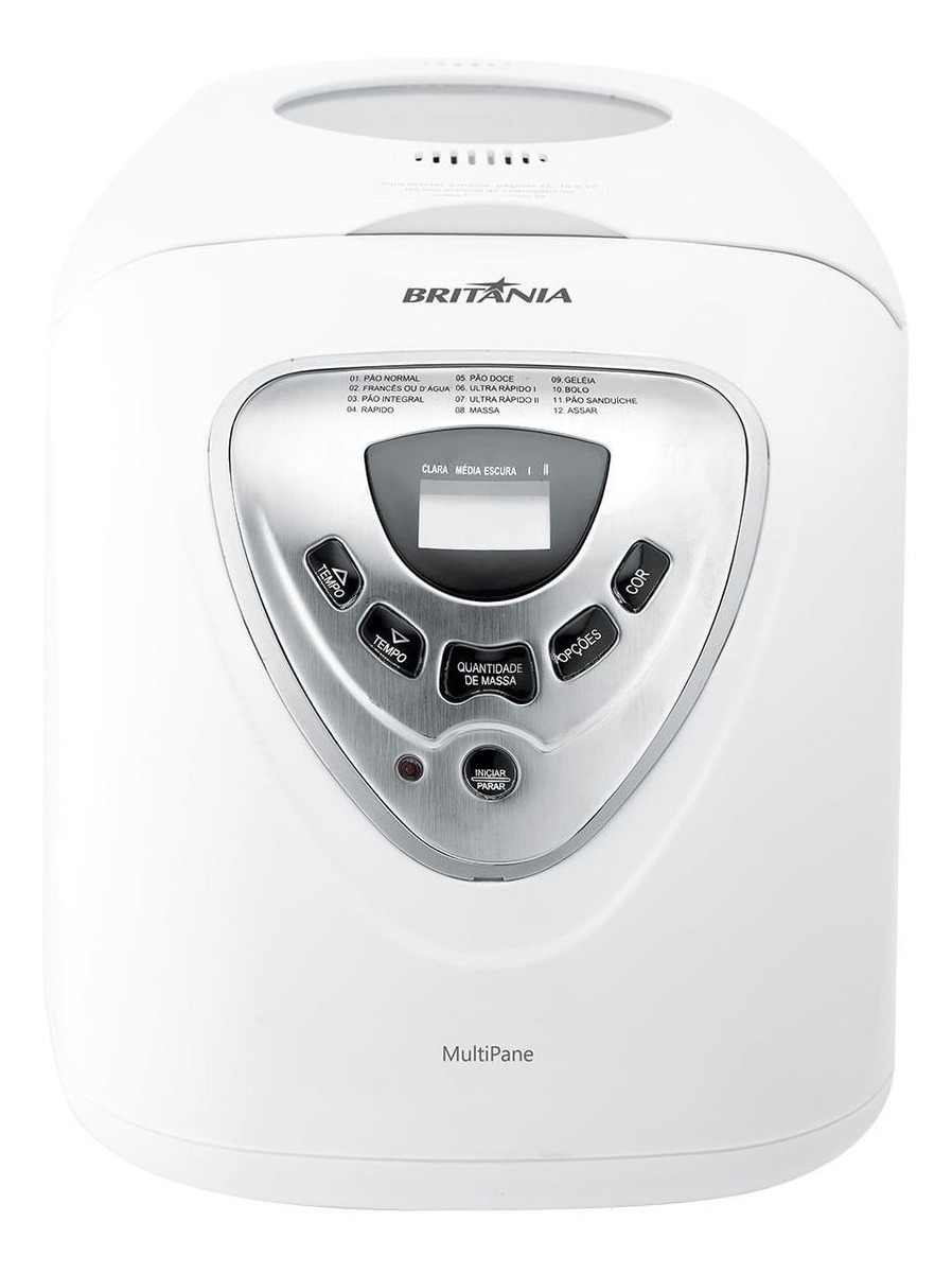 Panificadora Multipane Com 12 programas E Potência De 650w Antiaderente Cor Branca Britânia 127V