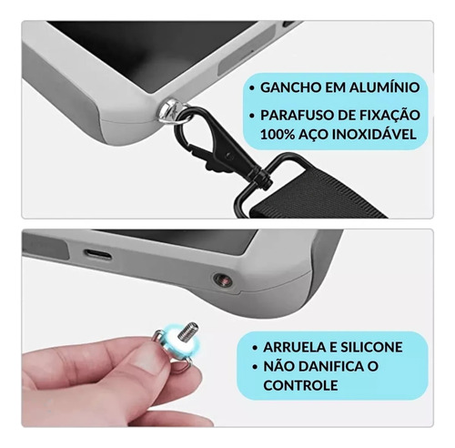 Correia Drone -p/ Mini 3 Pro Capa Silicone Rc Controle Alça