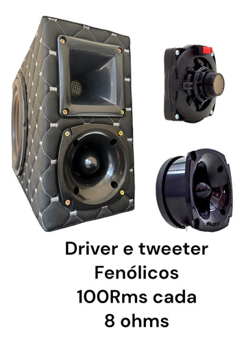 Caixa Trio Dutada Slim 10 Polegadas Com Modulo Taramps Ts400