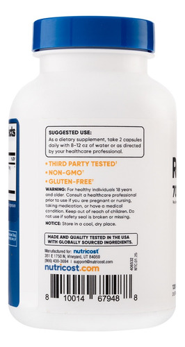 Resveratrol - 120 Cápsulas No Tiene