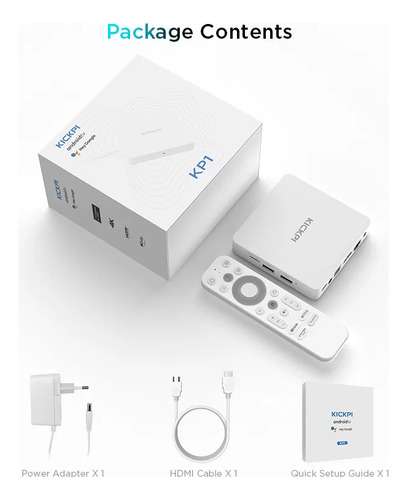 Kickpi | 2gb & 32gb Kp1 | Certificado Netflix 4k | Android Tv color Blanco