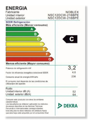 Aire Acondicionado Noblex Minisplit 18,000 Btu On-off Frío