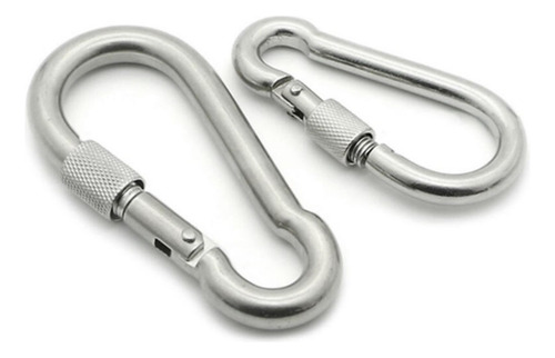 Gancho Mosquetón Arnés De Metal 8cm Con Seguro Pack 2 Unid