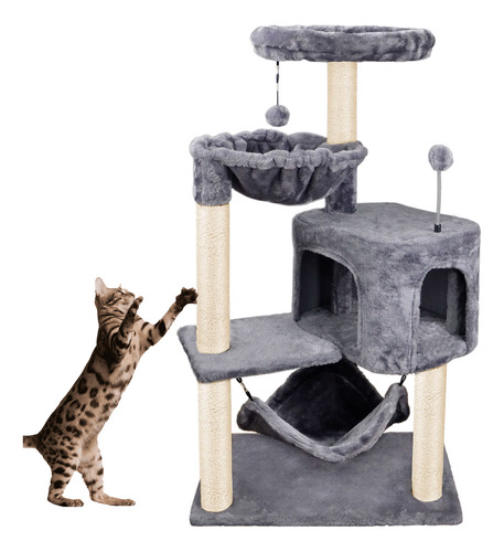 Rascador Para Gatos Árbol 3 Niveles 57x35x100 Cm Mod. E