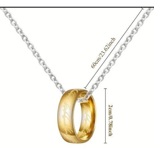 Collar Anillo De Poder | El Señor De Los Anillos Dorado
