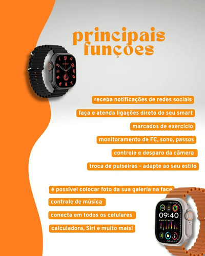 Smart Watch 10 Ultra Plus Tela 49mm Amoled, Relogio Intelige