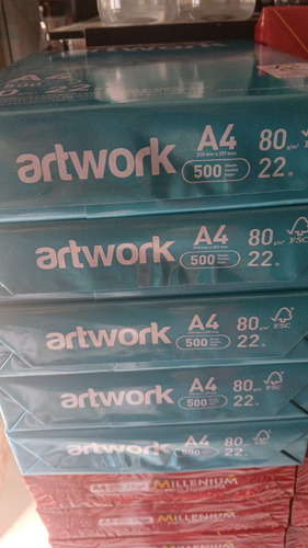 Papel Bond A4 80 Gr - 500 Hojas Artwork Para Oficina Blanco