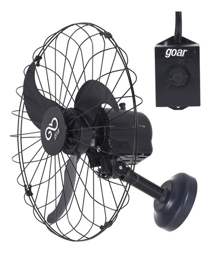Ventilador De Parede 60cm Grandes Ambientes 127/220V 180w Goar Pás Preto Diâmetro 60 Cm Frequência P Quantidade De Pás 3