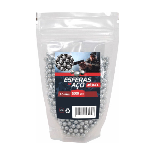 Munição Bbs Esfera Metal Aço 4.5mm +- 0.01mm - 1000 Bolinhas