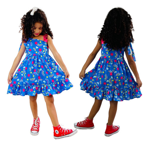 Kit 3 Vestidos Infantil Menina Estampado Sedinha Duas Marias