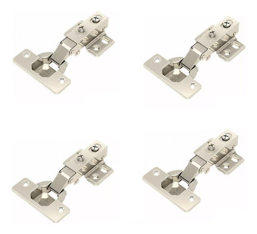 4 Dobradiças Caneco 35mm Reta Com Amortecedor Slow