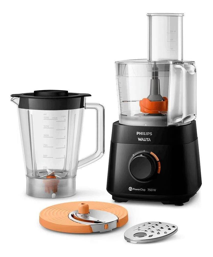 Multiprocessador Philips Walita Powerchop Ri7301 750W Capacidade 1,5 Litros Preto 110V