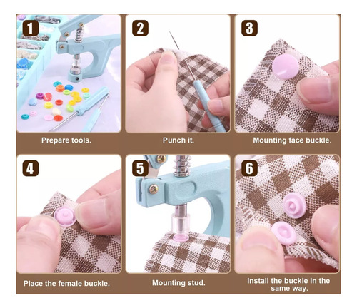 Set Maquina Remachadora Incluye 300 Botones Snap Broches