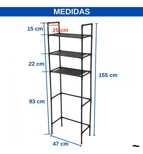 Rack Para Banheiro 3 Prateleiras Com Encaixe Vaso Sanitário