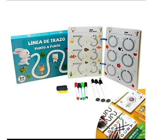 Libro De Trazo Infinito  + 7 Plumones + Una Motita + Regalo