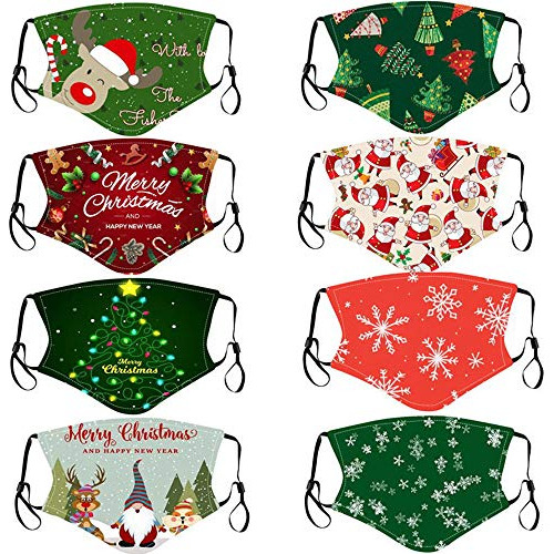 Mascarillas Navideñas Adultos, Cubierta Facial De Algo...